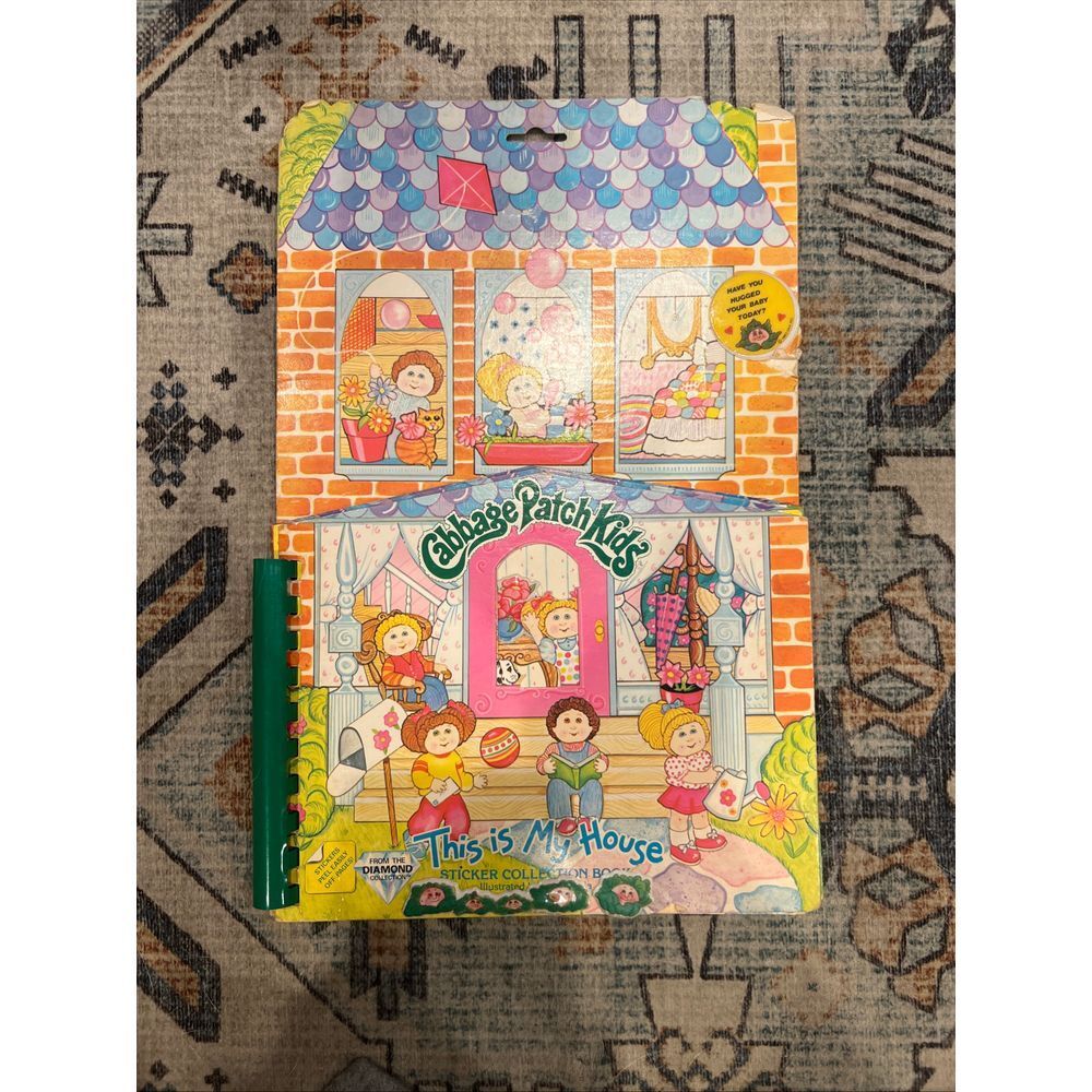 VTG Cabbage Patch Kids This Is My House Puffy Sticker Activity Book EUC 1980s